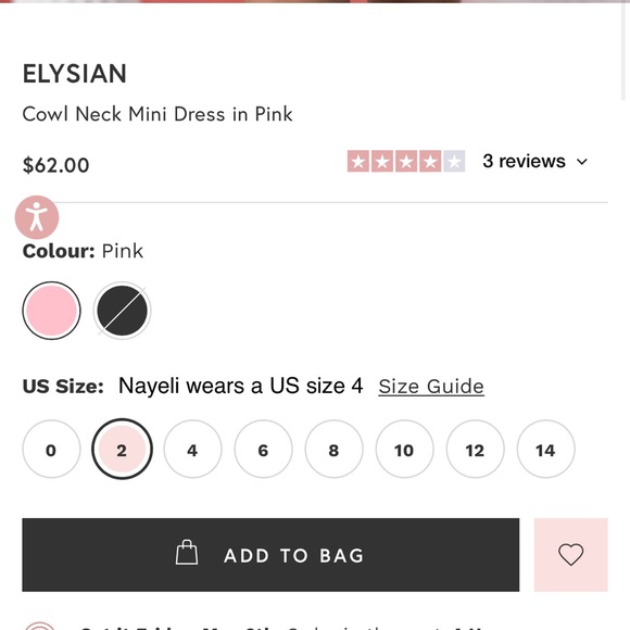 NWOT OH POLLY Cowell neck mini dress in pink - Picture 5 of 9